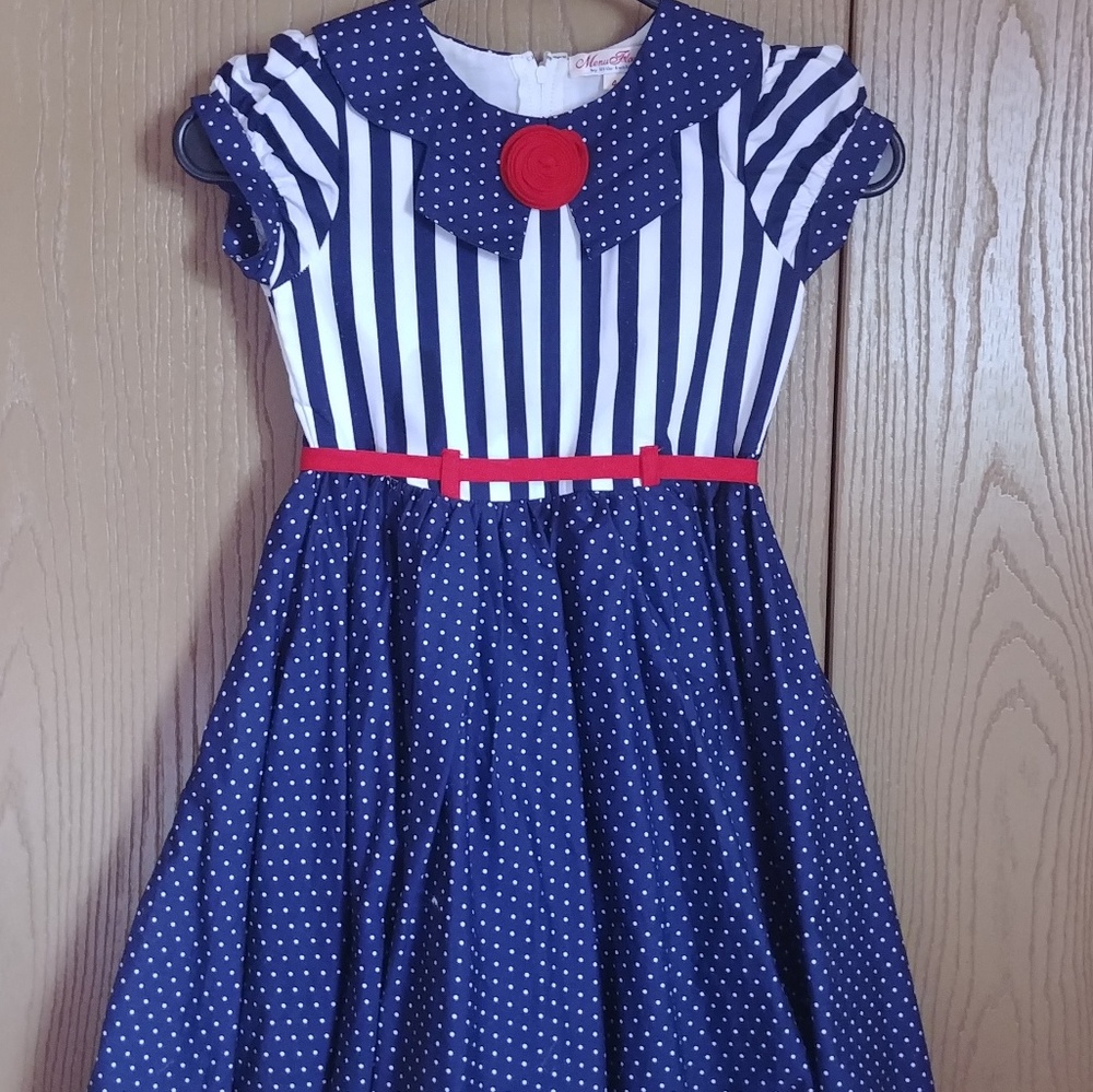 Red white and blue girls dress